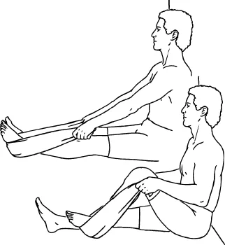 Assisted knee flexion using a towel